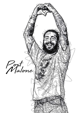 Post Malone Sketch Art