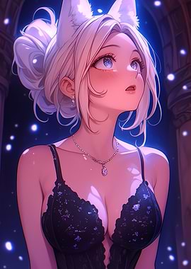 Fantasy Anime Girl with Fox Ears