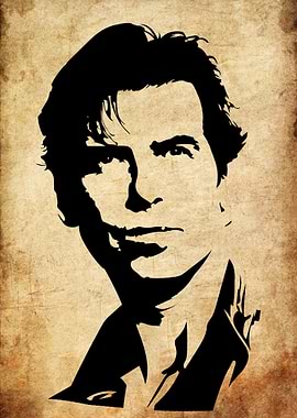 Pierce Brosnan Silhouette Portrait