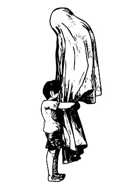 Boy and Ghost Black and White