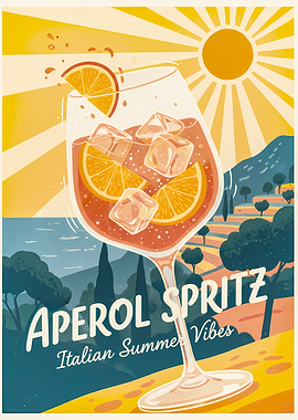 Aperol Spritz Italian Summer Vibes Poster