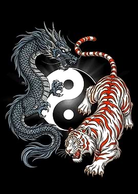 Dragon and Tiger Yin Yang