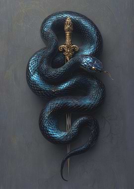 Snake and Sword Illustration