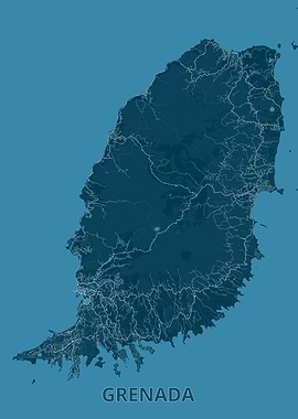 Grenada Map - Detailed Topography