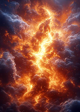 Fiery Nebula Cloudscape