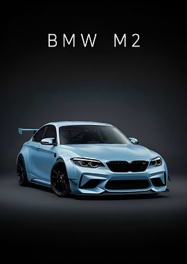 BMW M2 Light Blue poster