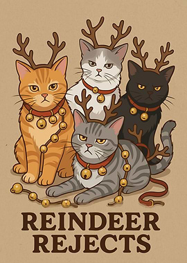 Reindeer Rejects: Grumpy Christmas Cats