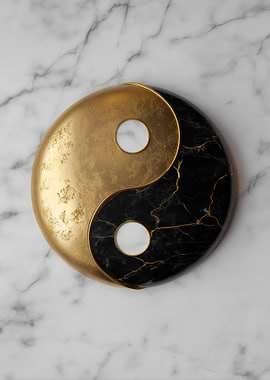 Marble Yin Yang Symbol