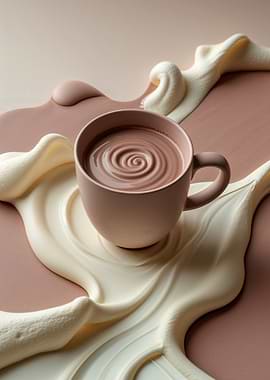 Pastel Hot Cocoa Minimal Art Print