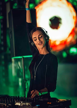 Female DJ Performing Live