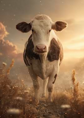 Cow At Golden Hour