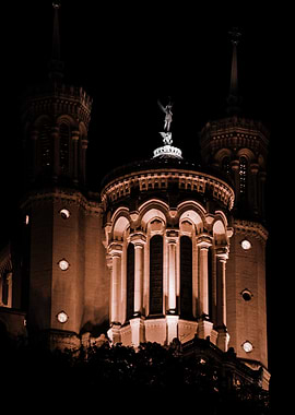 Basilica of Notre-Dame de Fourvière at night