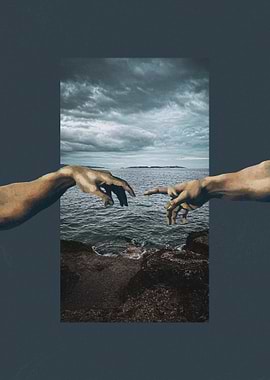 Creation of Adam meets the sea