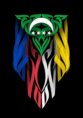 Comoros Flag Abstract Art