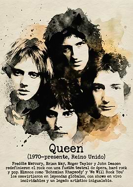 Queen Band Watercolor Portrait