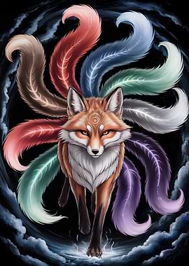 Nine-Tailed Fox Digital Art