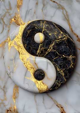Yin Yang Marble Gold