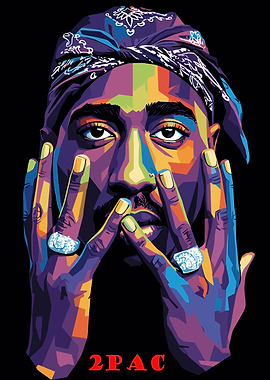 2Pac Colorful Portrait
