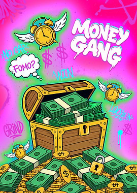 Money Gang Treasure Chest Wealth Hustle Culture