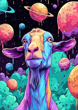 Psychedelic Goat in Space