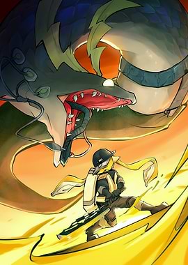 Bird Warrior vs. Mechanical Dragon