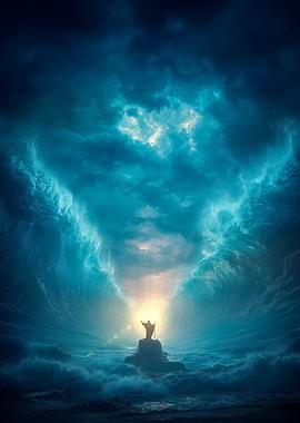 Moses parting the Red Sea