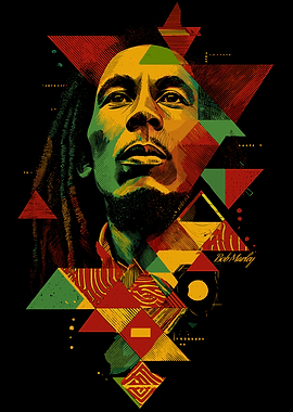 Bob Marley Geometric Art