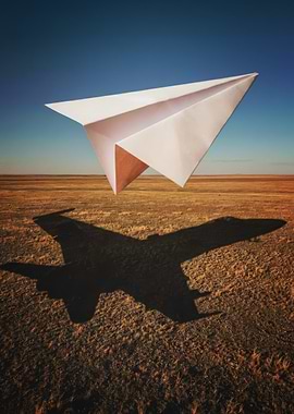 Paper Plane Jet Airplane Shadow