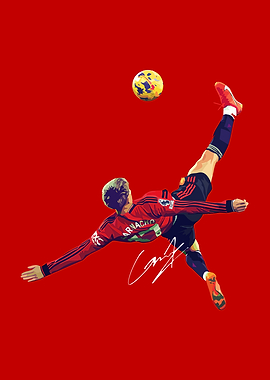 Garnacho Bicycle Kick Art