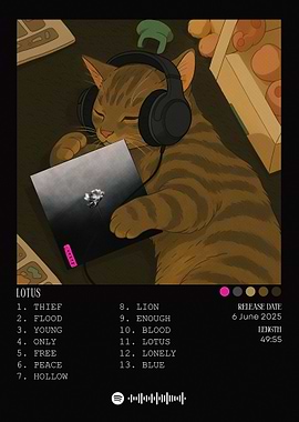 Cat with Headphones Album Cover