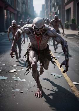 Zombie Horde in City Street