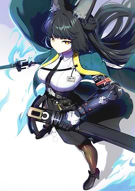 Anime Girl with Swords and Wolf Ears