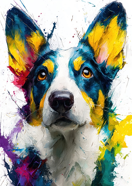 Colorful Dog Portrait