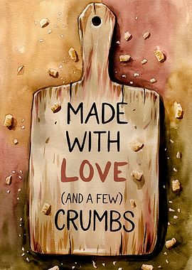 Made with Love Cutting Board Art