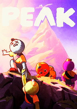 Cartoon Mountain Climbing Adventure