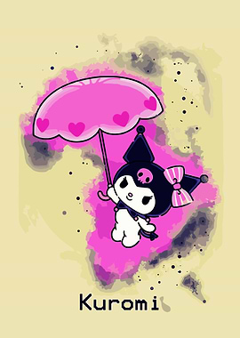 Kuromi with Umbrella Digital Art
