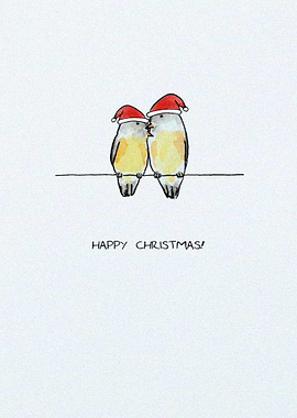Christmas Birds Watercolor