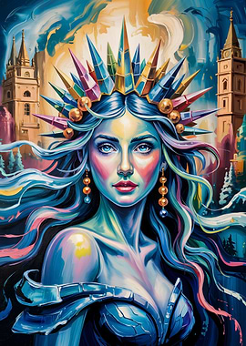 Crystal Crowned Woman Portrait
