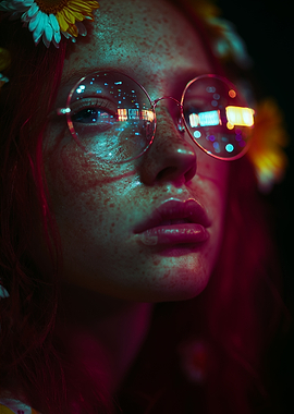 Bloom - Series B, Red on Black I