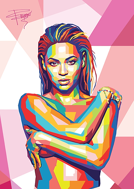 Beyonce Colorful Pop Art Portrait