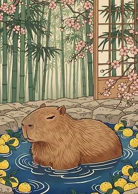 Capybara Bath Bathroom Funny Animals