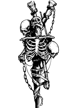 Skeleton Staff with Skulls and Chains