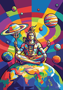 Shiva in Space Pop Art
