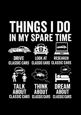 Classic Cars Garage Wall Art for Vintage Car Collectors and Car Enthusiasts