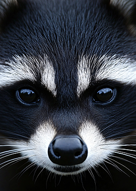 Raccoon Face Close-Up