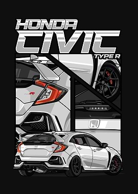 Honda Civic Type R Illustration