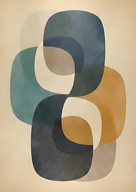 Abstract Shapes Interlocking Art