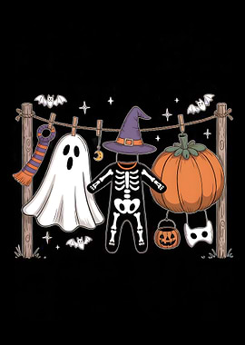 Halloween Costumes on Clothesline