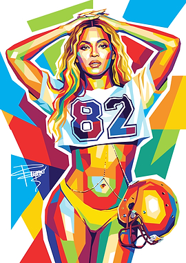 Beyonce Pop Art Football
