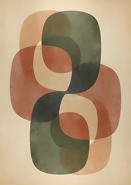 Abstract Geometric Shapes in Earth Tones